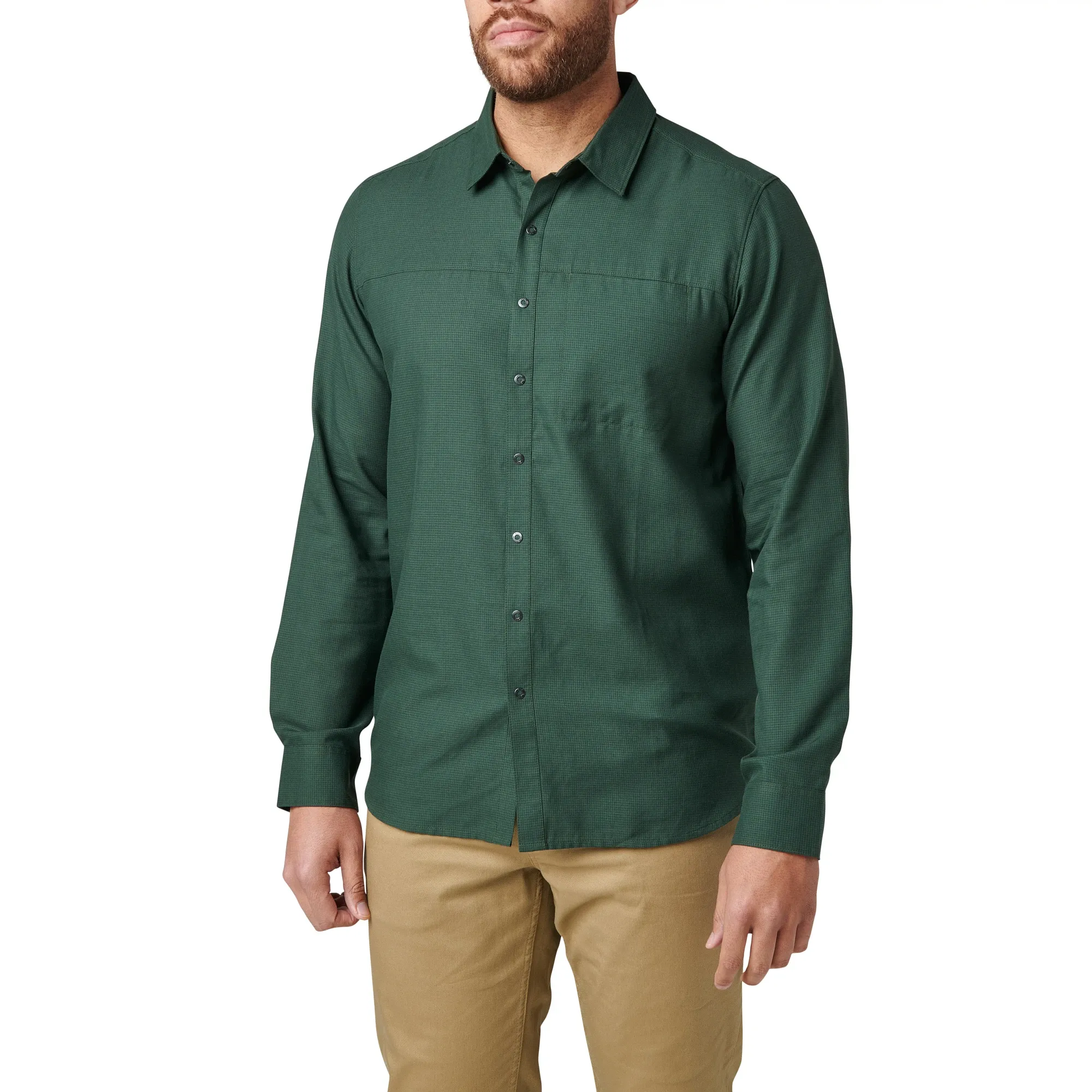 5.11 Igor Plaid Long Sleeve Shirt — Kombu Houndstooth (1)
