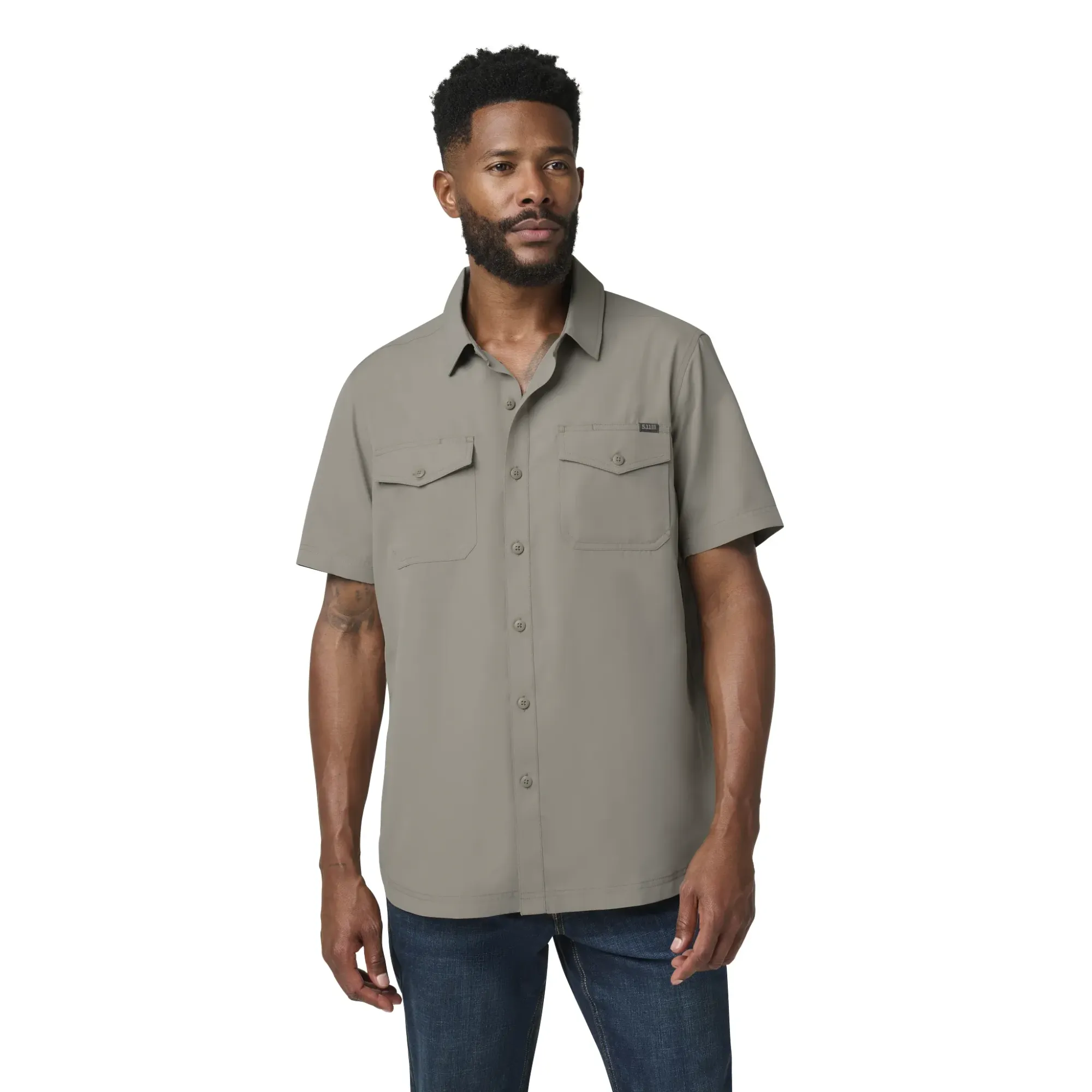 5.11 Marksman Short Sleeve Shirt UPF 50+ — Mushroom (1)