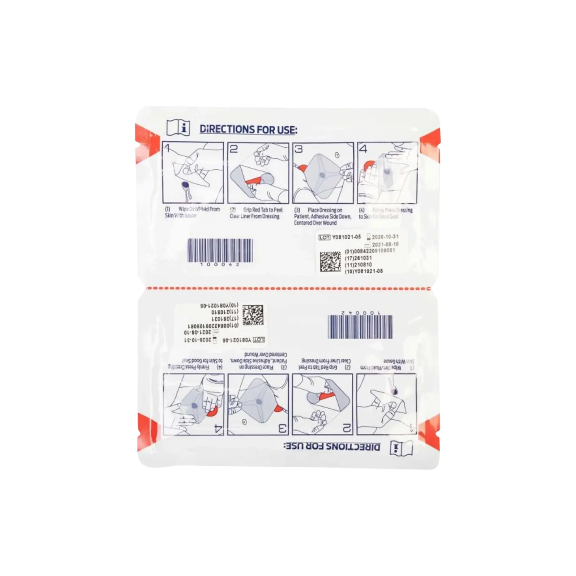 North American Rescue™ Hyfin Compact okluzivni zavoj za grudni koš (Vented) – Twin Pack — White (2)