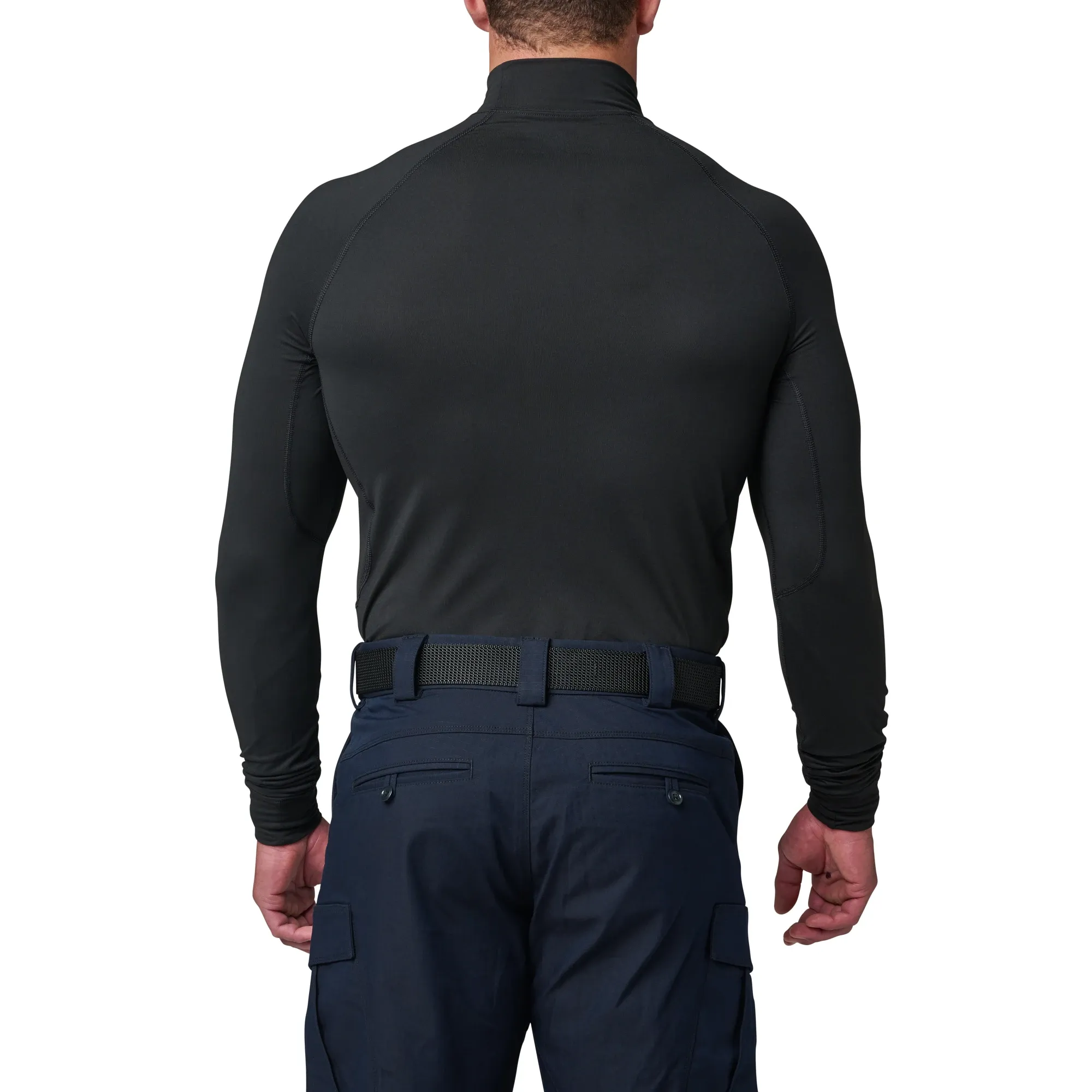 Mock Neck Long Sleeve Top — Black (3)