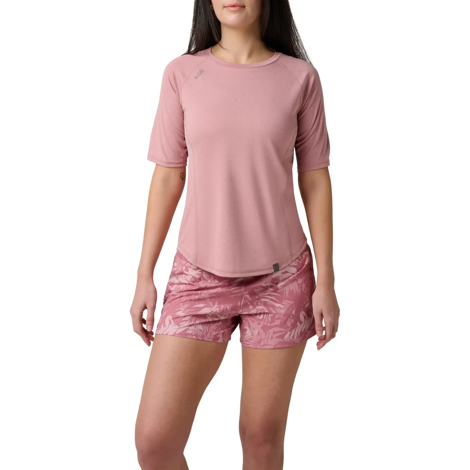 Women's Sulli UV Crew Short Sleeve (Shadow Rose Heather) — photo 3