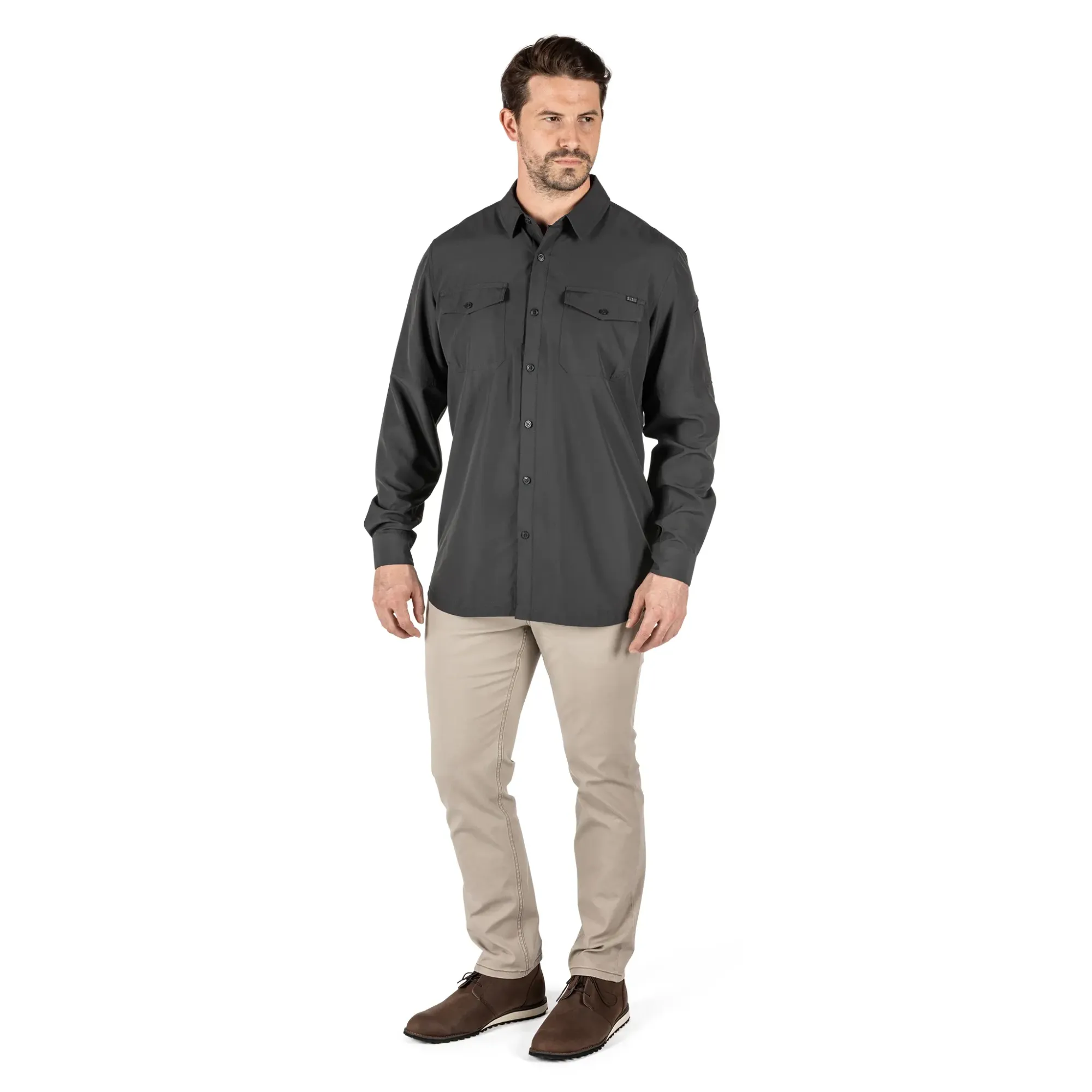 Marksman Long Sleeve Shirt UPF 50+ — Volcanic (4)