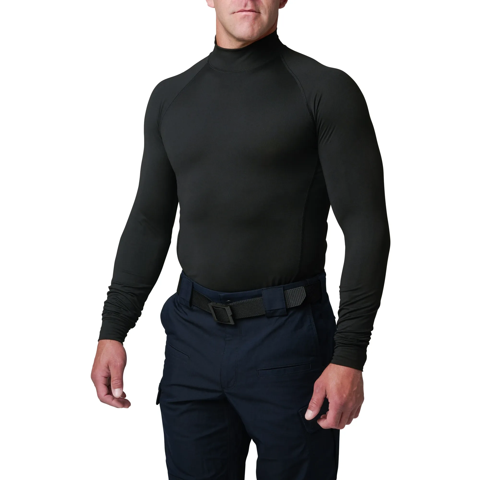 Mock Neck Long Sleeve Top — Black (2)