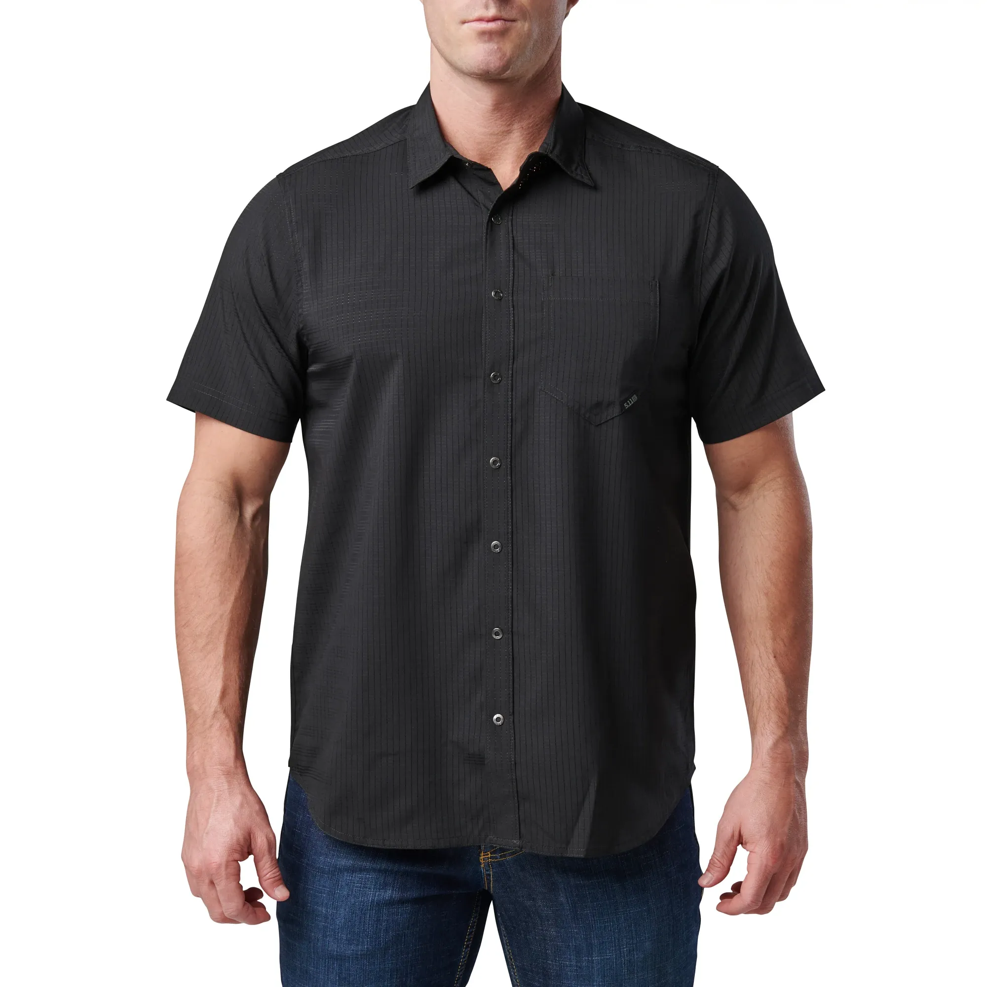 Aerial Short Sleeve Shirt — Black (1)