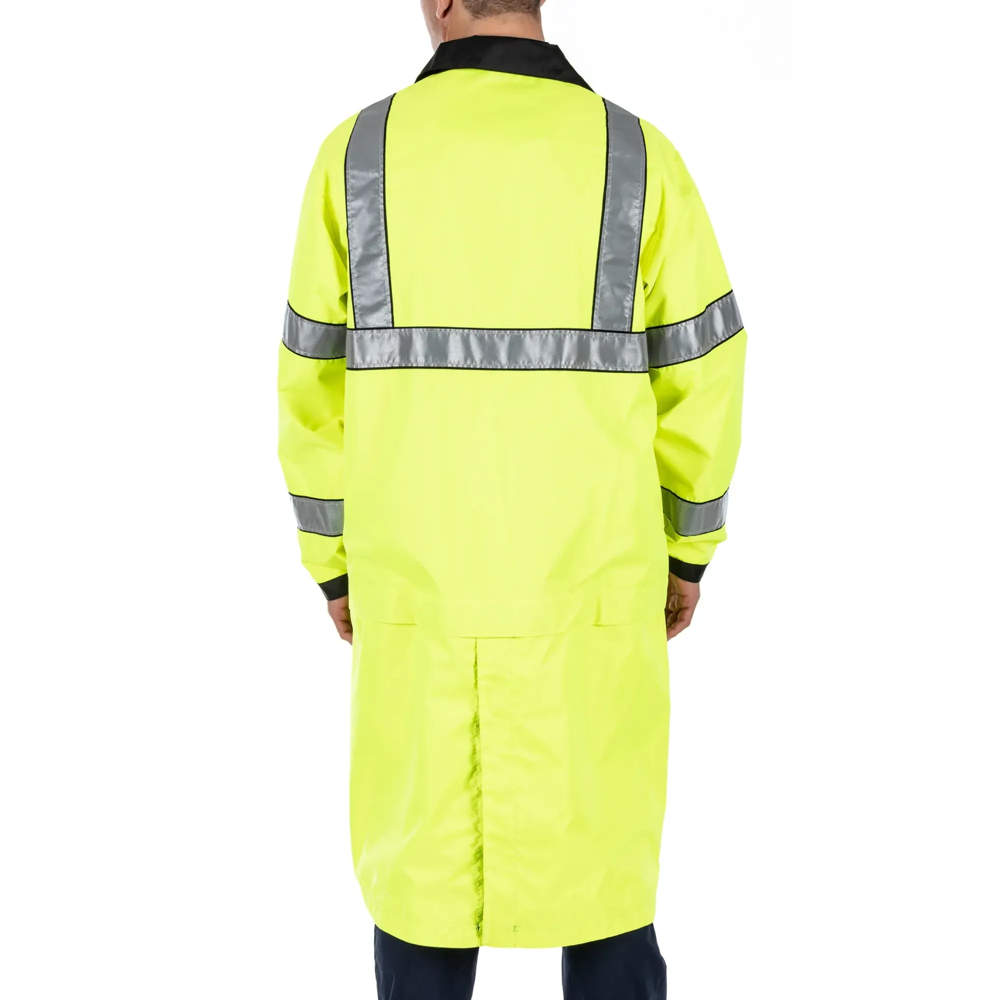 Reversible Hi-Vis Rain Coat — Black (3)