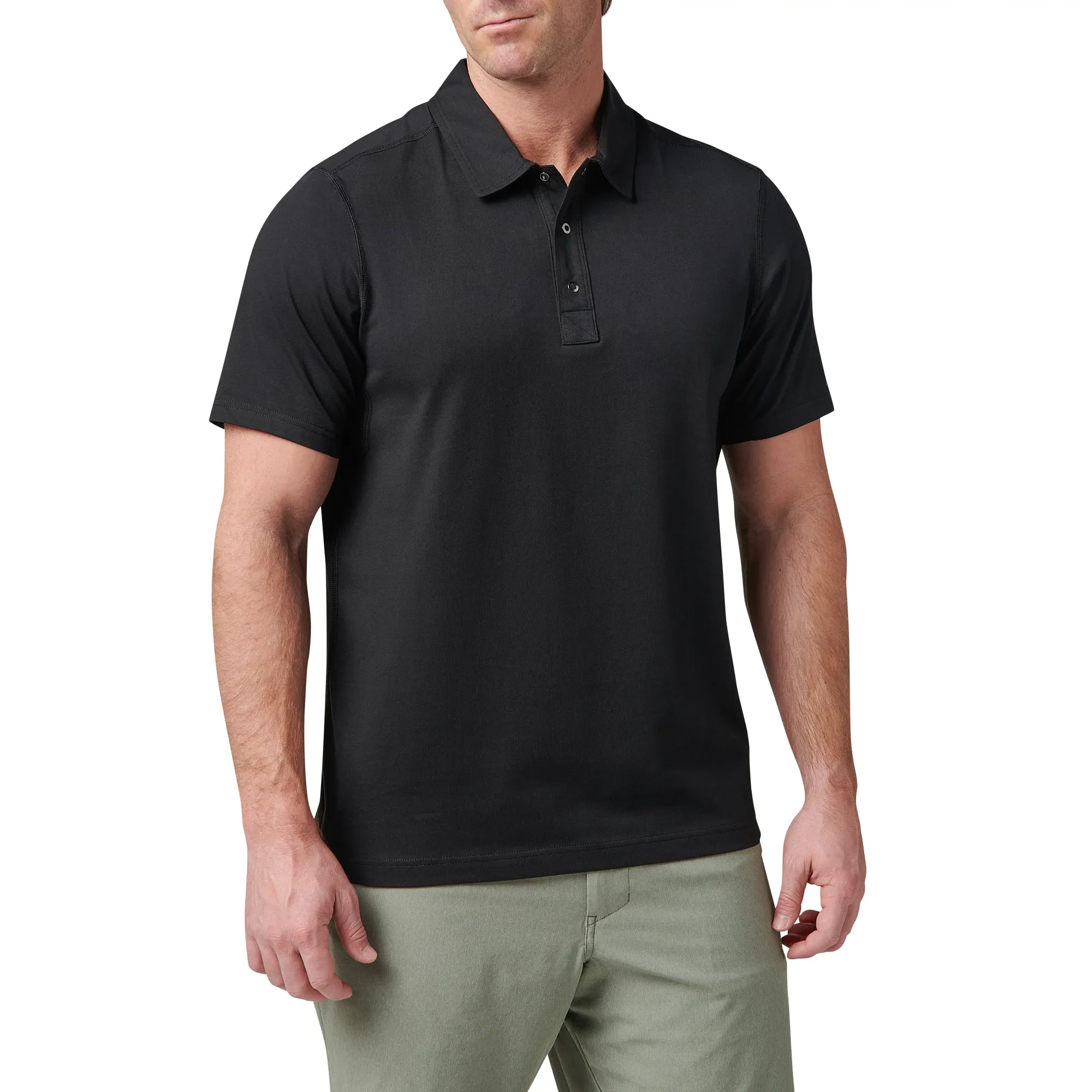 Archer Crest Polo — Black (3)