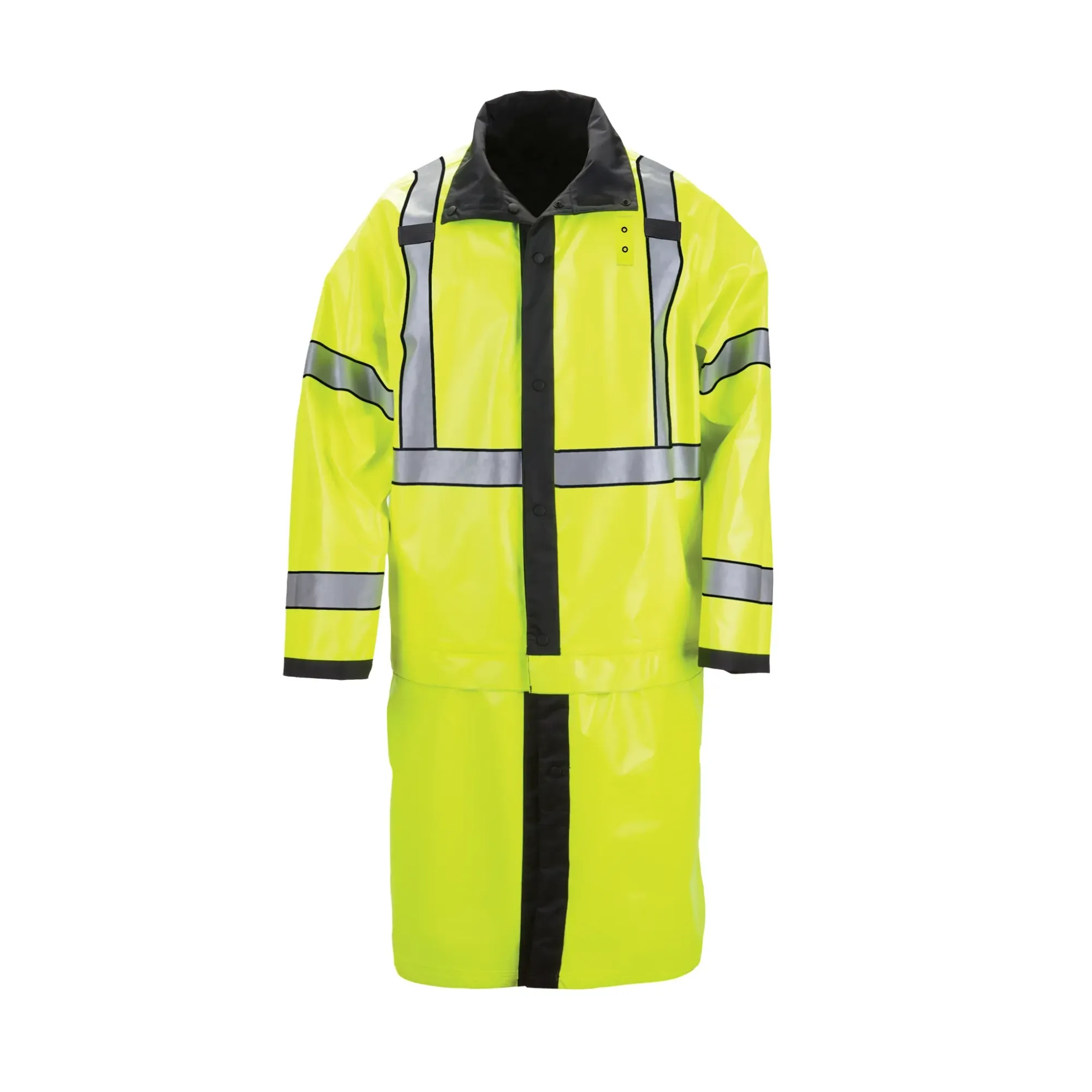 Reversible Hi-Vis Rain Coat — Black (2)
