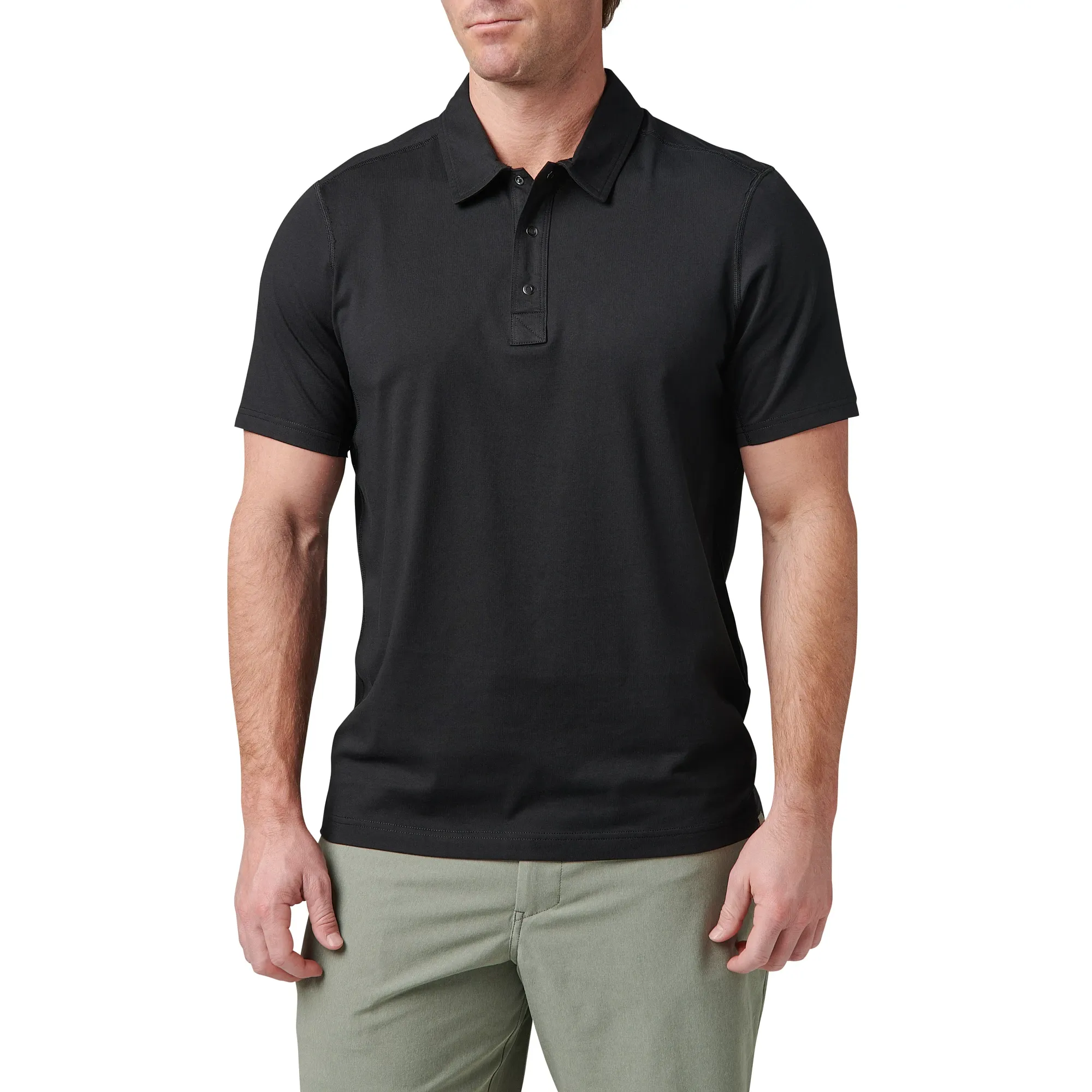 Archer Crest Polo — Black (1)