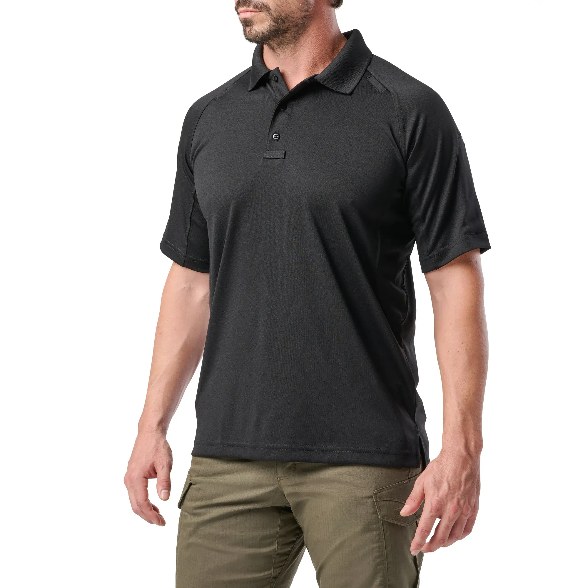 Performance polo majica kratkih rukava, crna — slika 3