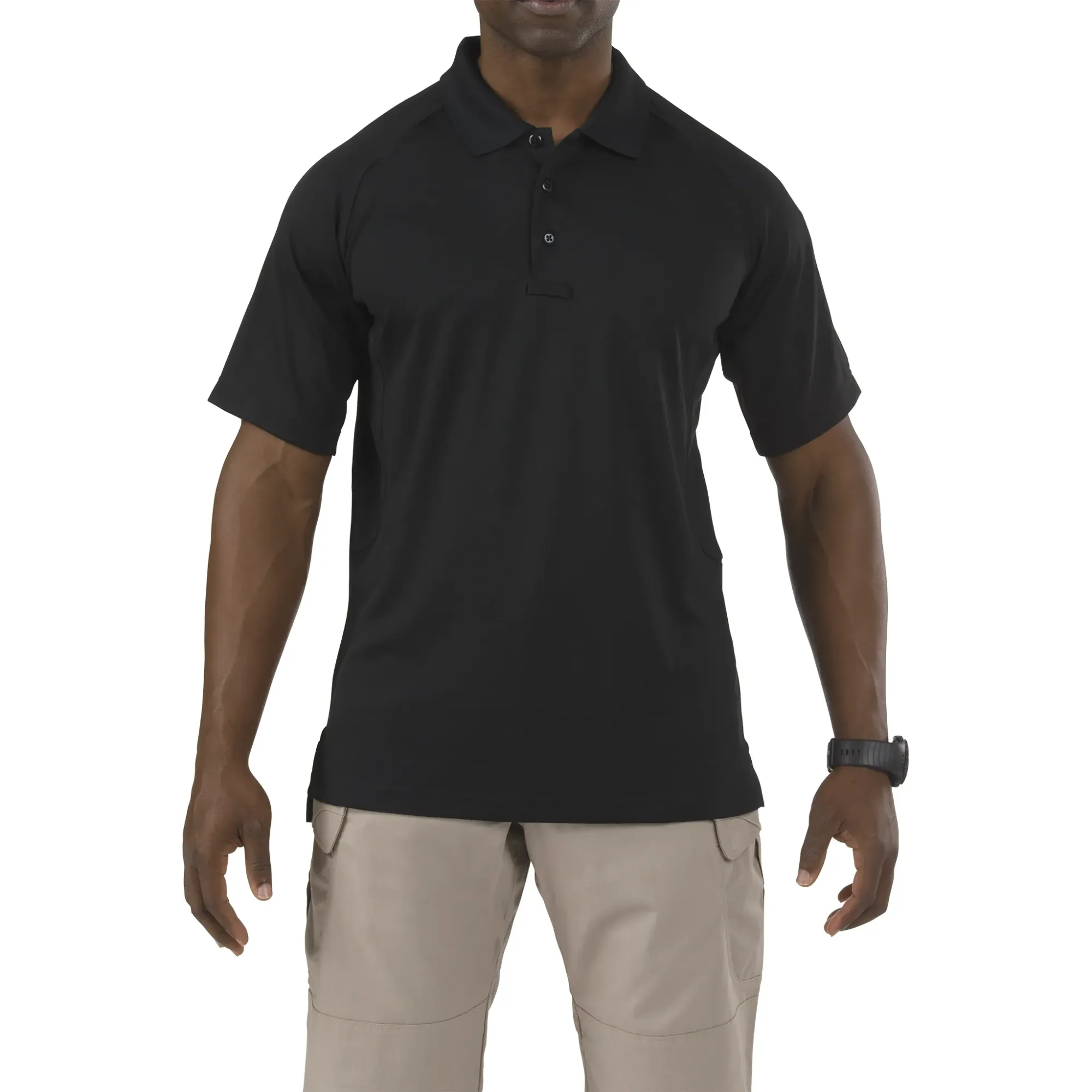 Performance polo majica kratkih rukava, crna — slika 2