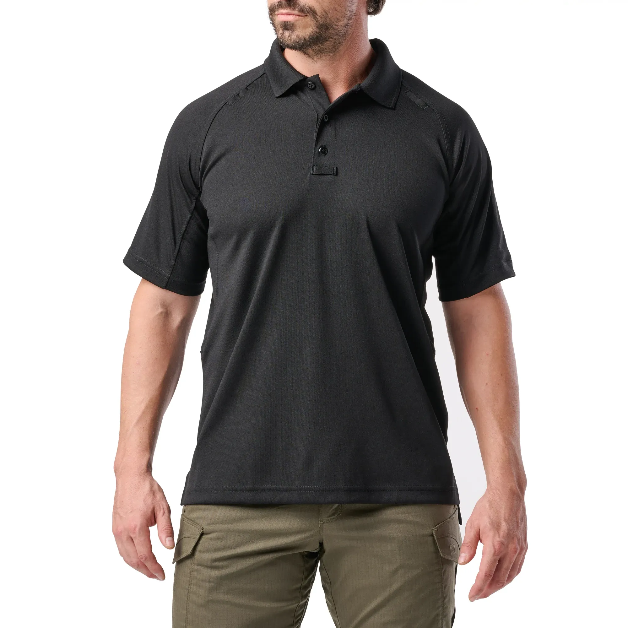 Performance polo majica kratkih rukava, crna — slika 1